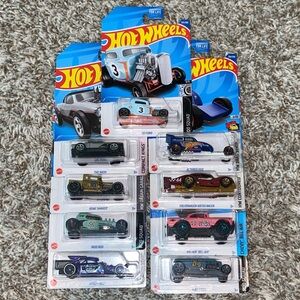 HOT WHEELS Hot Rods & Drag Racers Lot Of 9ea Cars Bone Shaker Bel Air 32’ Ford